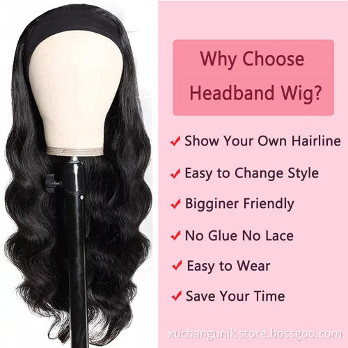 Uniky Wholesale Headband Wig DeepWave Human Hair Wigs, Headband Wigs Brazilian Hair for Women